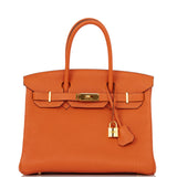 Hermes Birkin 30 Orange Togo Gold Hardware