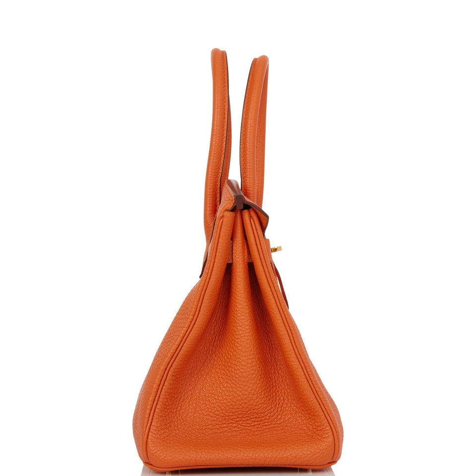 Hermes Birkin 30 Orange Togo Gold Hardware