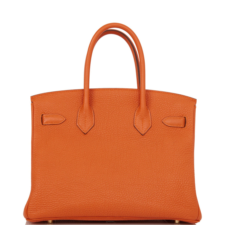 Hermes Birkin 30 Orange Togo Gold Hardware