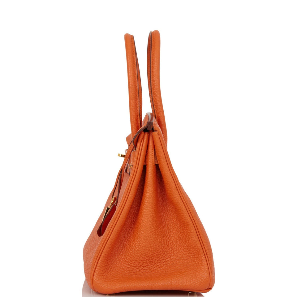 Hermes Birkin 30 Orange Togo Gold Hardware