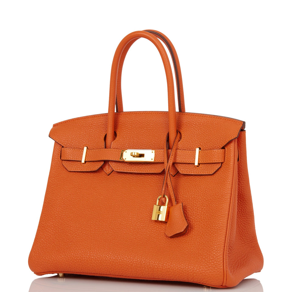 Hermes Birkin 30 Orange Togo Gold Hardware