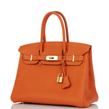 Hermes Birkin 30 Orange Togo Gold Hardware