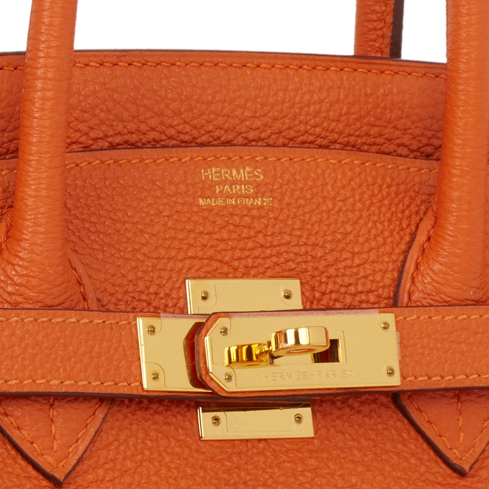 Hermes Birkin 30 Orange Togo Gold Hardware