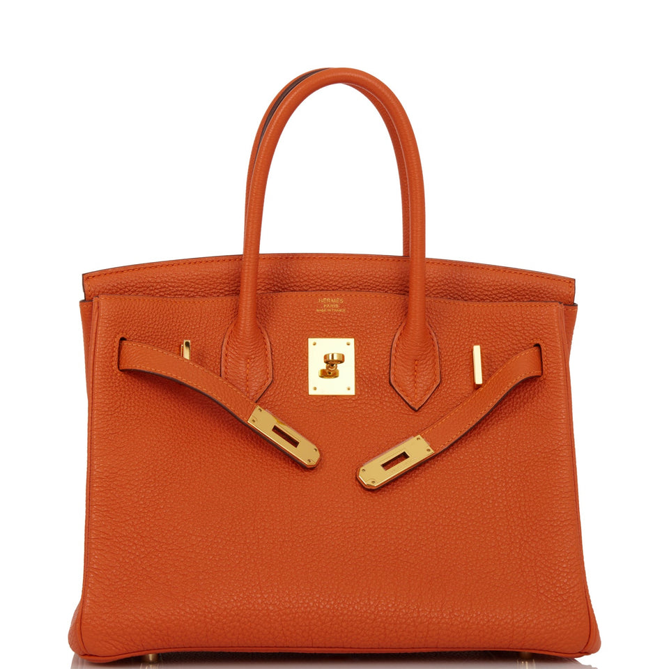 Hermes Birkin 30 Orange Togo Gold Hardware