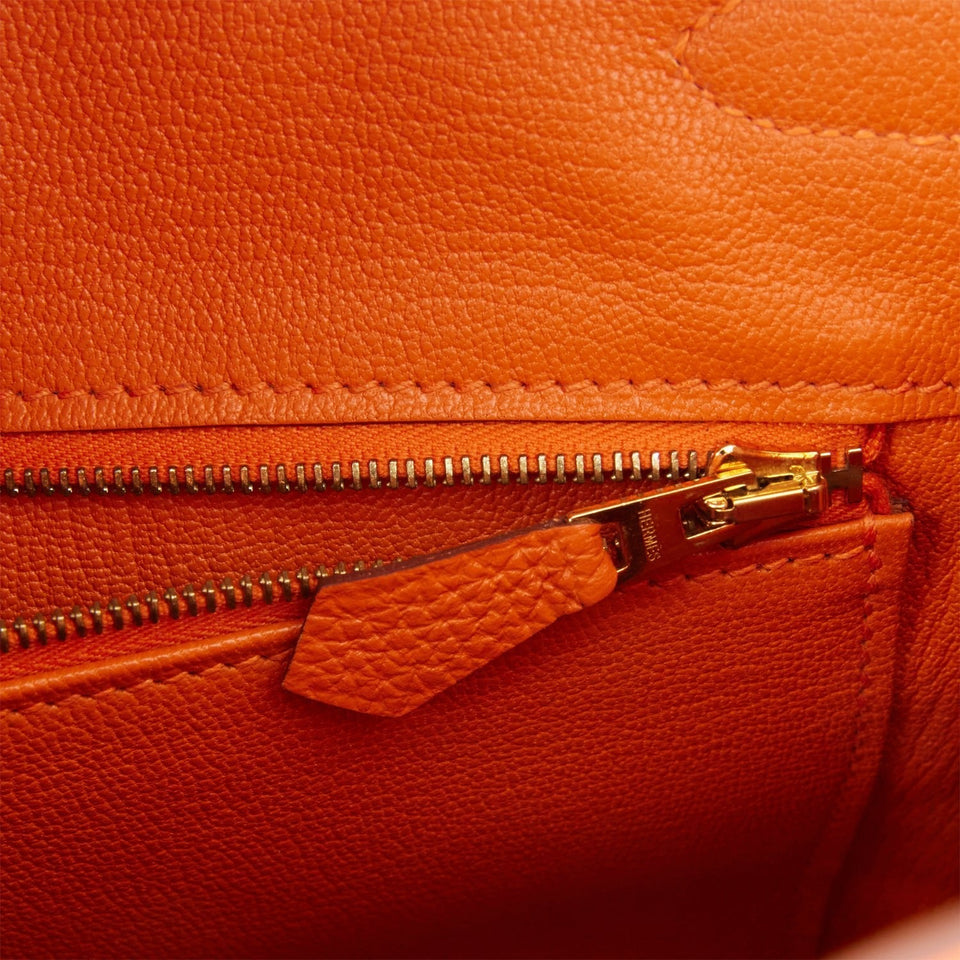 Hermes Birkin 30 Orange Togo Gold Hardware
