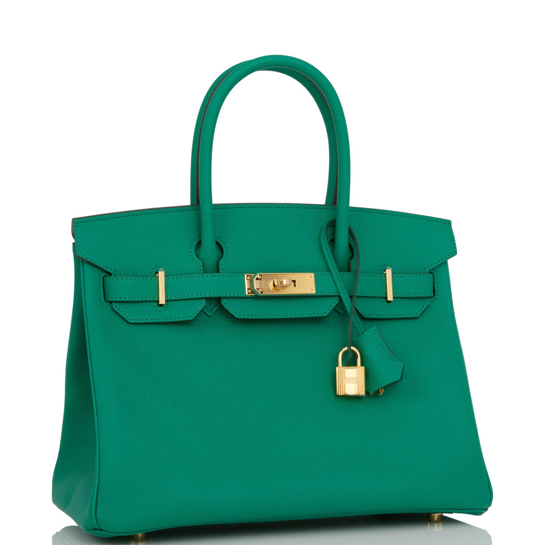 Hermes Birkin 30 Vert Jade Epsom Gold Hardware