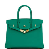 Hermes Birkin 30 Vert Jade Epsom Gold Hardware