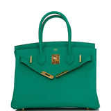 Hermes Birkin 30 Vert Jade Epsom Gold Hardware