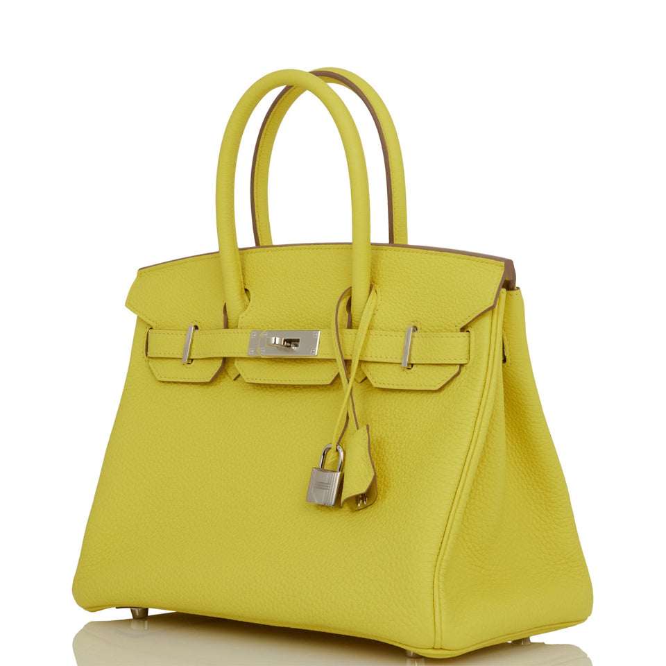 Hermes Birkin 30 Lime Clemence Palladium Hardware