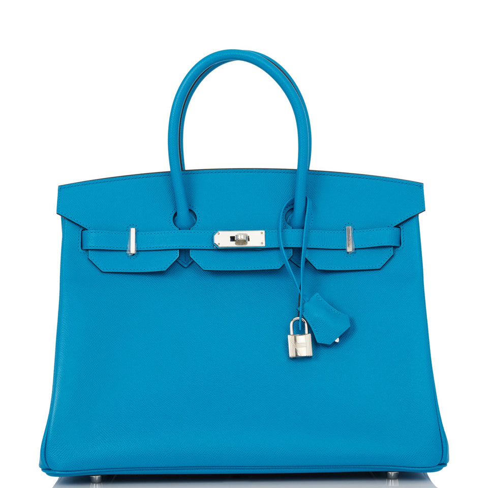 Hermes Birkin 35 Bleu Zanzibar Epsom Palladium Hardware