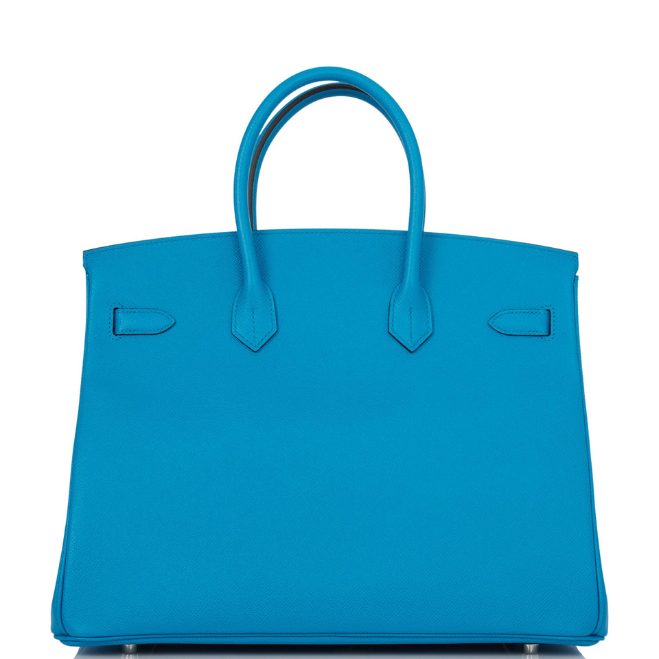 Hermes Birkin 35 Bleu Zanzibar Epsom Palladium Hardware