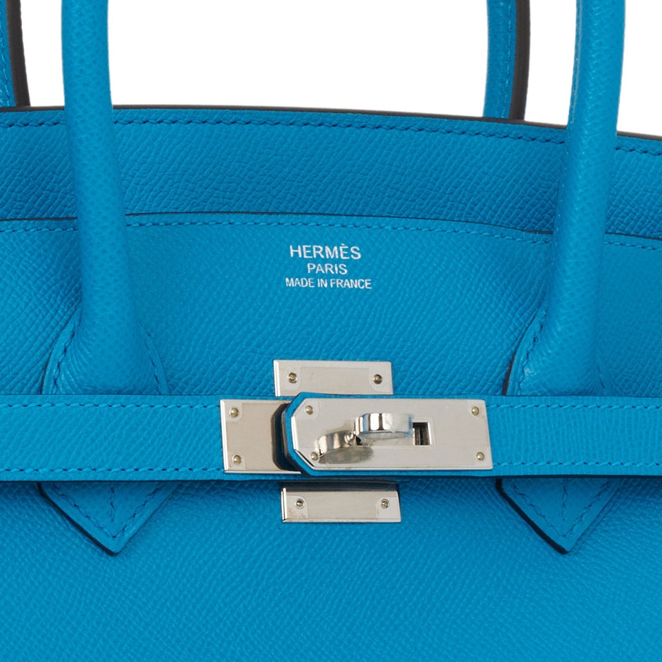 Hermes Birkin 35 Bleu Zanzibar Epsom Palladium Hardware