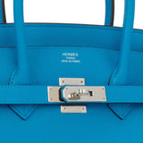 Hermes Birkin 35 Bleu Zanzibar Epsom Palladium Hardware