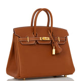 Hermes Birkin 25 Fauve Barenia Gold Hardware