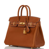 Hermes Birkin 25 Fauve Barenia Gold Hardware