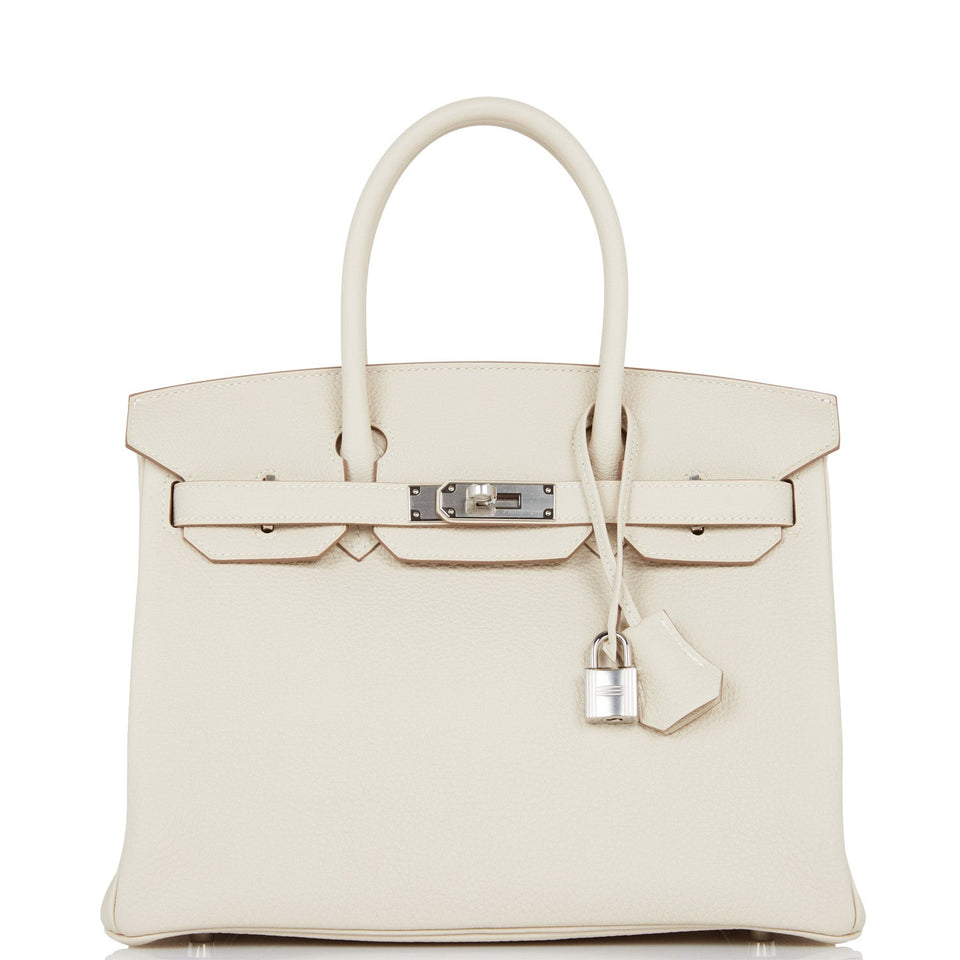 Hermes Birkin 30 Craie Togo Palladium Hardware
