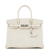 Hermes Birkin 30 Craie Togo Palladium Hardware