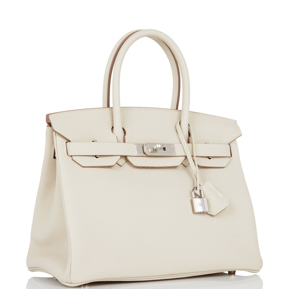 Hermes Birkin 30 Craie Togo Palladium Hardware