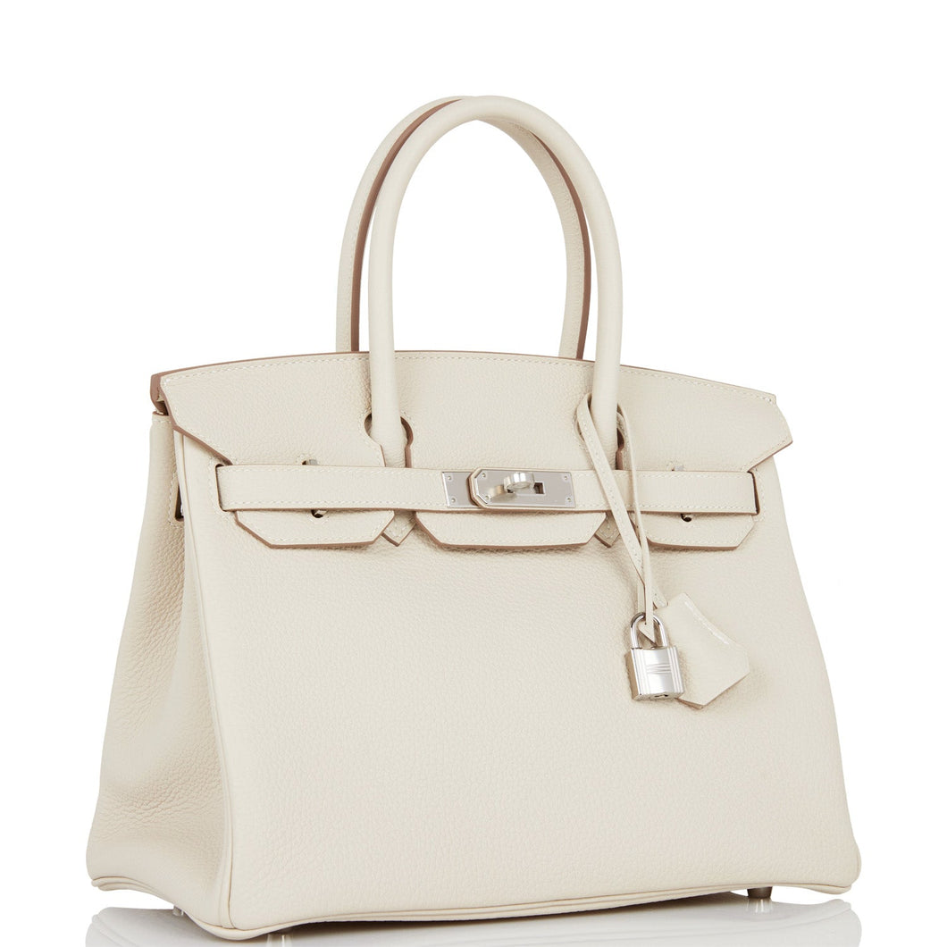 Hermes Birkin 30 Craie Togo Palladium Hardware