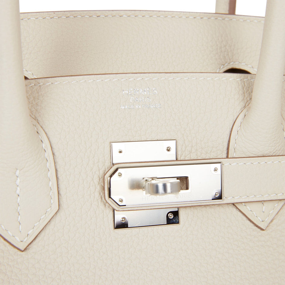 Hermes Birkin 30 Craie Togo Palladium Hardware
