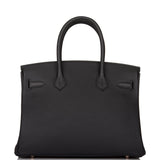 Hermes Birkin 30 Black Togo Rose Gold Hardware