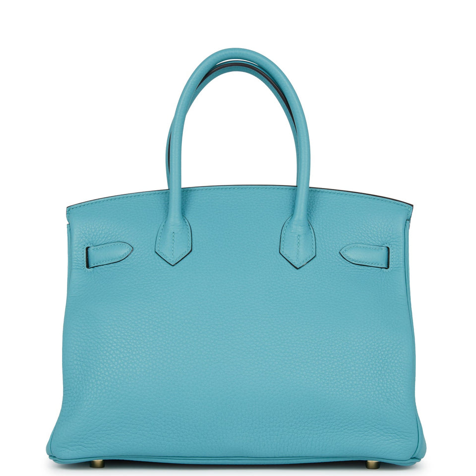 Hermes Birkin 30 Bleu Paon Togo Gold Hardware