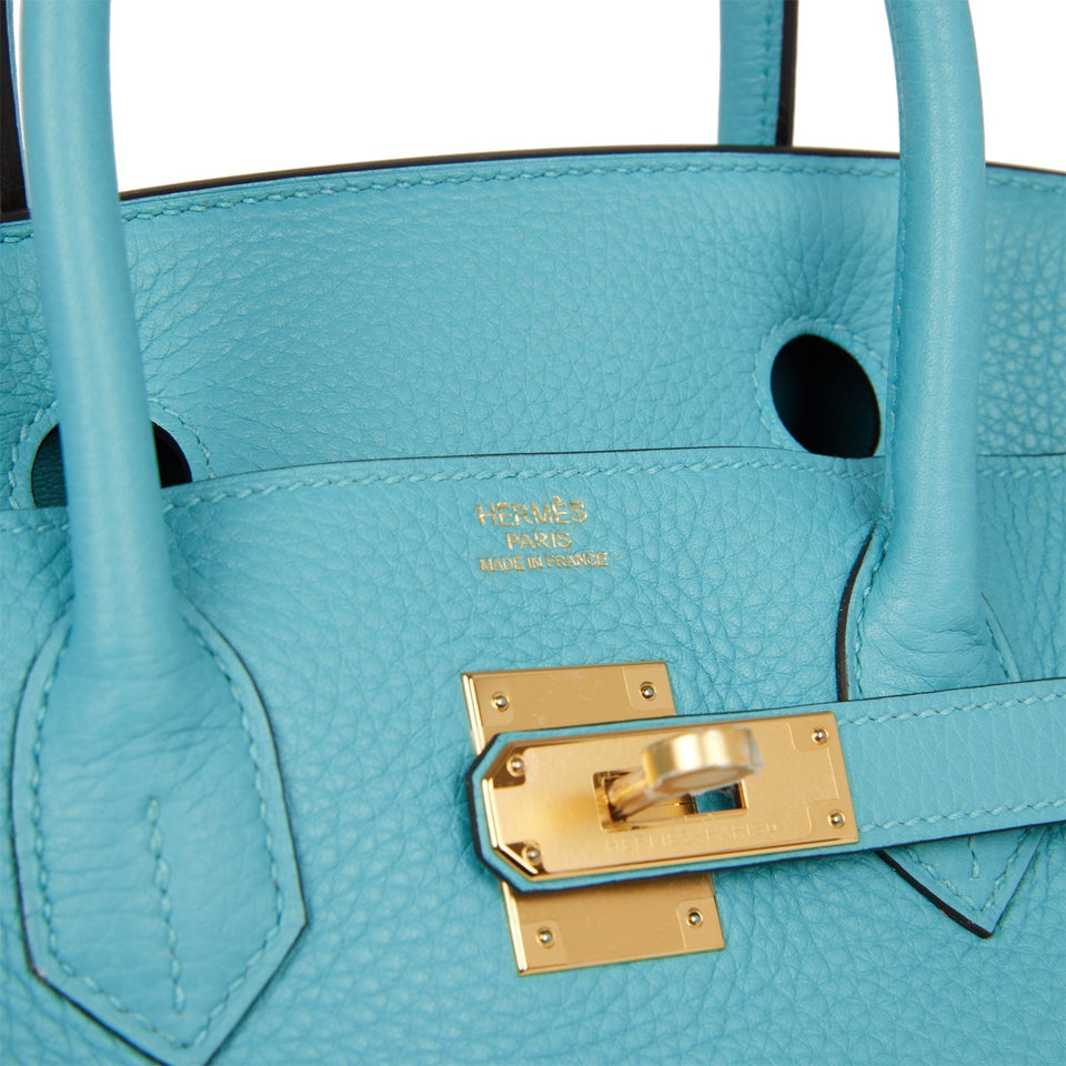 Hermes Birkin 30 Bleu Paon Togo Gold Hardware