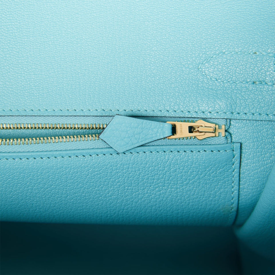 Hermes Birkin 30 Bleu Paon Togo Gold Hardware