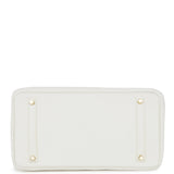 Hermes Birkin 35 White Clemence Gold Hardware