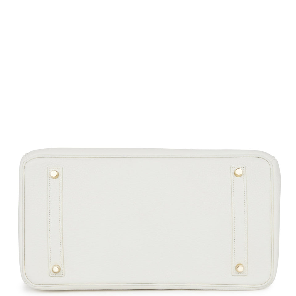 Hermes Birkin 35 White Clemence Gold Hardware