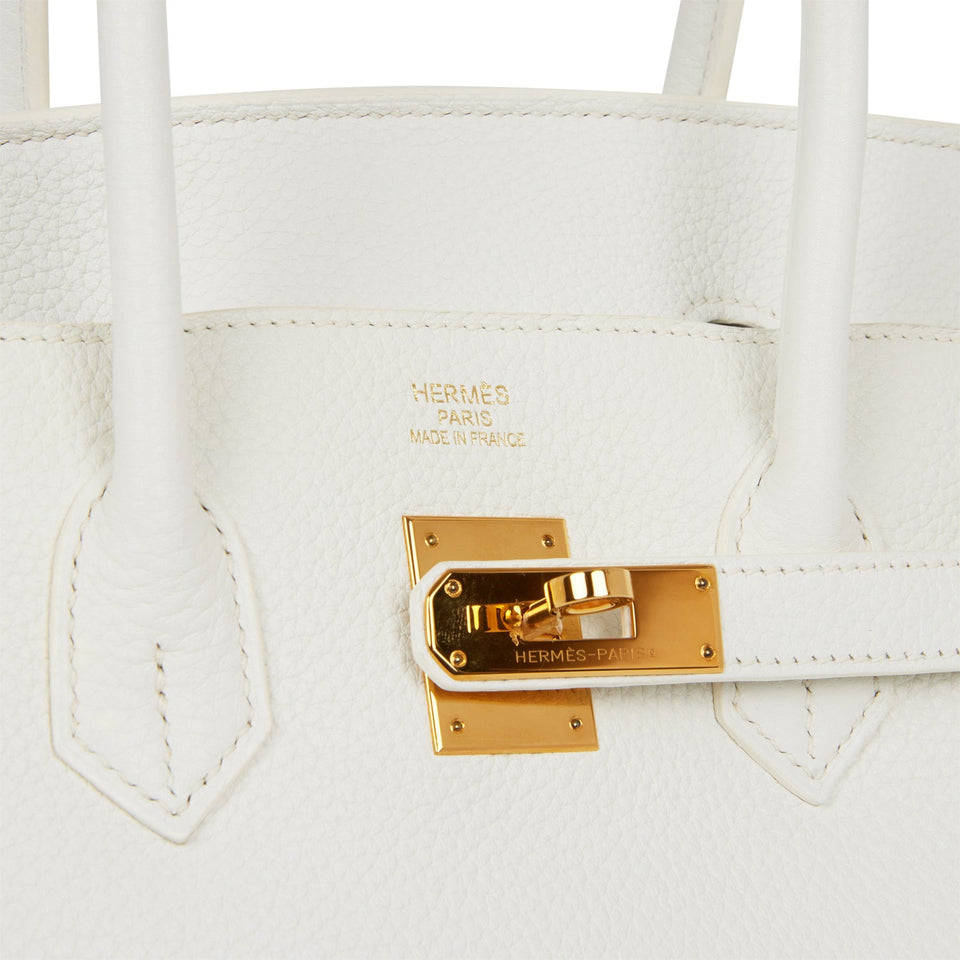 Hermes Birkin 35 White Clemence Gold Hardware