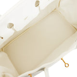 Hermes Birkin 35 White Clemence Gold Hardware