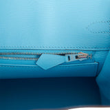 Hermes Special Order (HSS) Birkin 25 Gris Perle and Bleu du Nord Chèvre Brushed Palladium Hardware