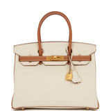 Hermes Special Order (HSS) Birkin 30 Craie and Gold Togo Brushed Gold Hardware