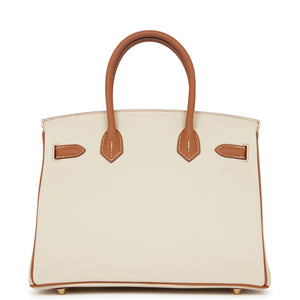 Hermes Special Order (HSS) Birkin 30 Craie and Gold Togo Brushed Gold Hardware