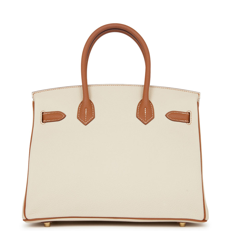 Hermes Special Order (HSS) Birkin 30 Craie and Gold Togo Brushed Gold Hardware