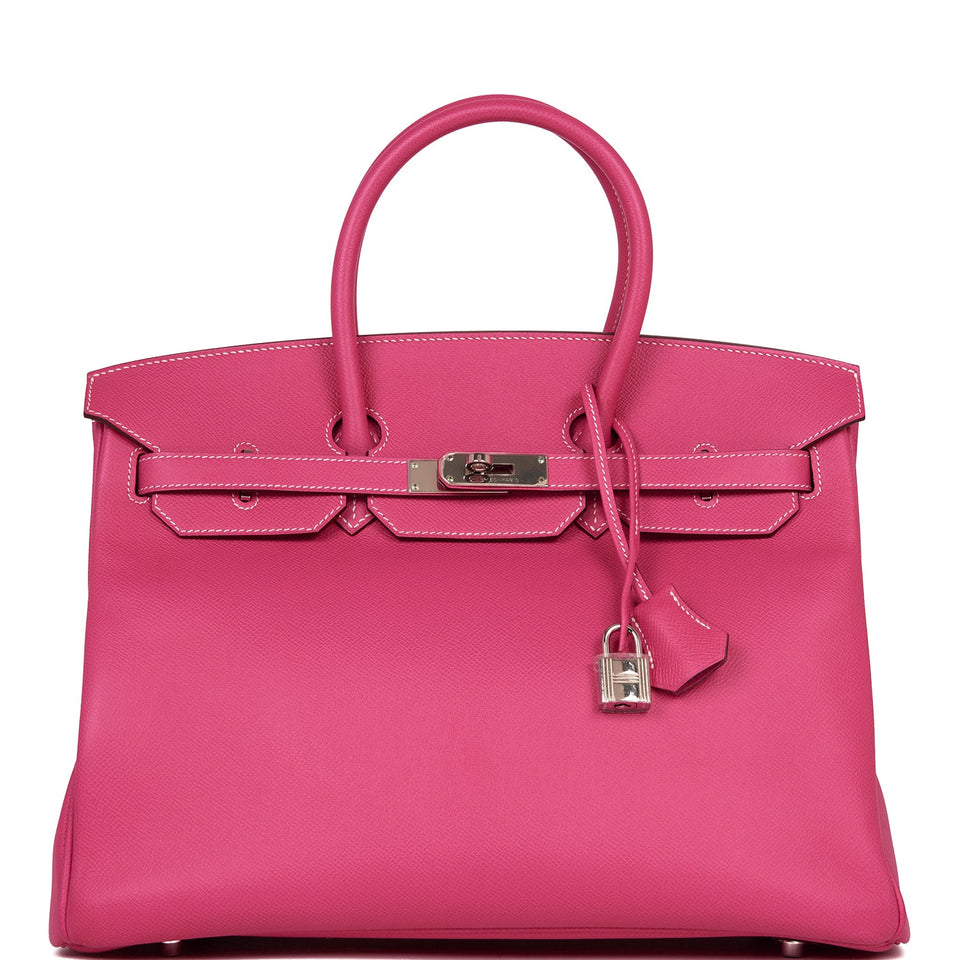 Hermes Birkin 35 Rose Tyrien Epsom Palladium Hardware