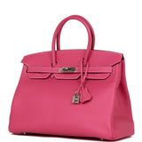 Hermes Birkin 35 Rose Tyrien Epsom Palladium Hardware