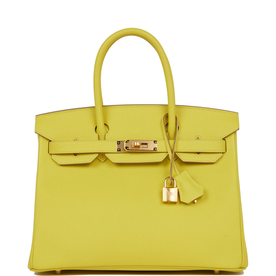 Hermes Birkin 30 Lime Epsom Gold Hardware