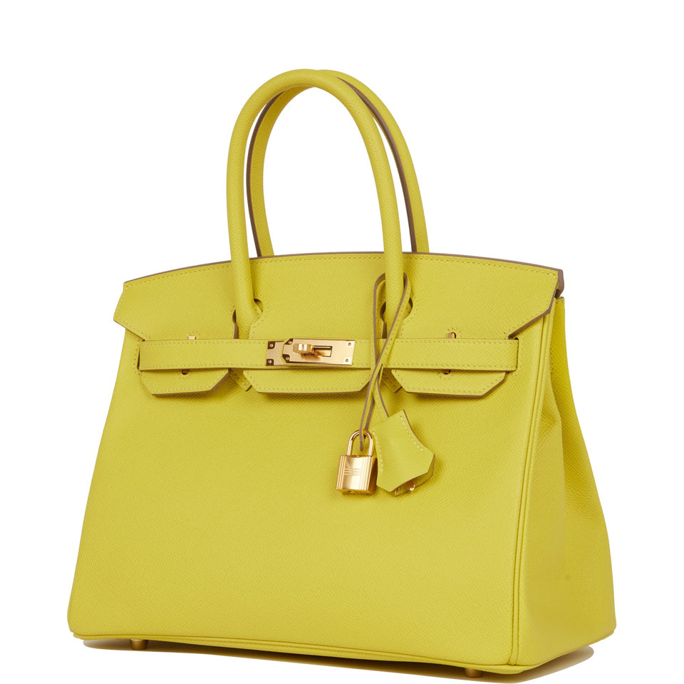 Hermes Birkin 30 Lime Epsom Gold Hardware