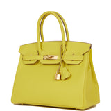 Hermes Birkin 30 Lime Epsom Gold Hardware