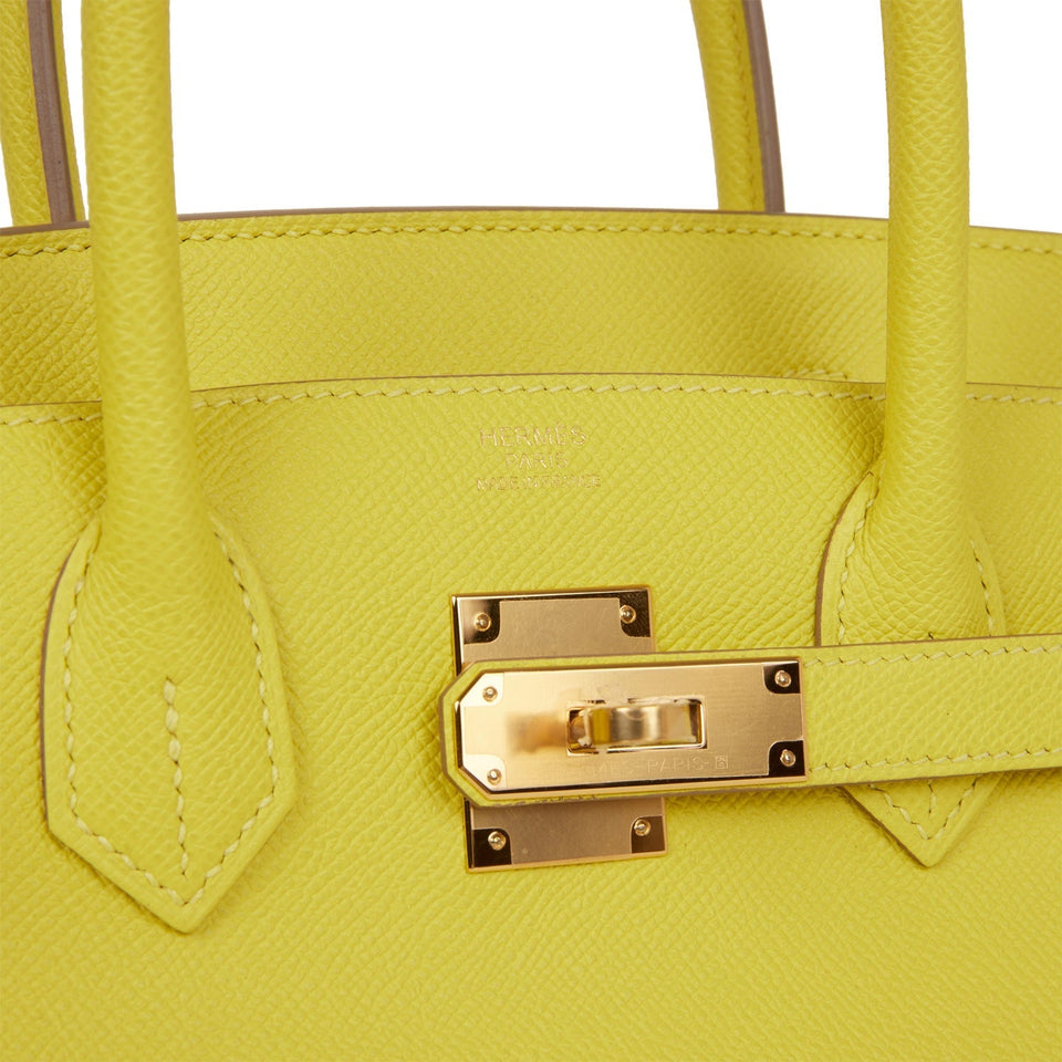 Hermes Birkin 30 Lime Epsom Gold Hardware