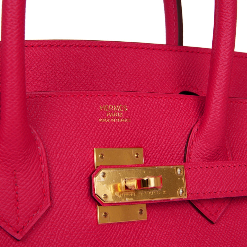 Hermes Birkin 30 Rose Extreme Epsom Gold Hardware