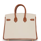 Hermes Special Order (HSS) Birkin 25 Craie and Gold Togo Brushed Gold Hardware