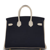 Hermes Special Order (HSS) Birkin 25 Bleu Nuit and Craie Togo Gold Hardware