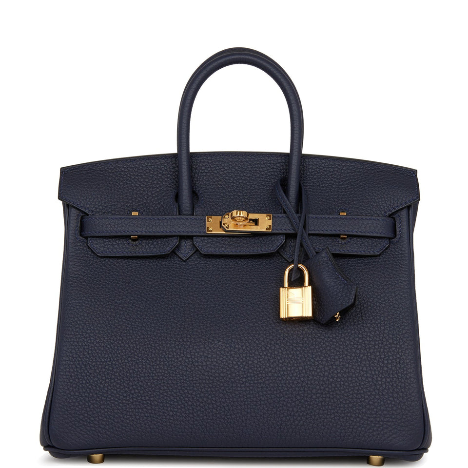 Hermes Birkin 25 Bleu Nuit Togo Gold Hardware