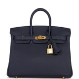 Hermes Birkin 25 Bleu Nuit Togo Gold Hardware