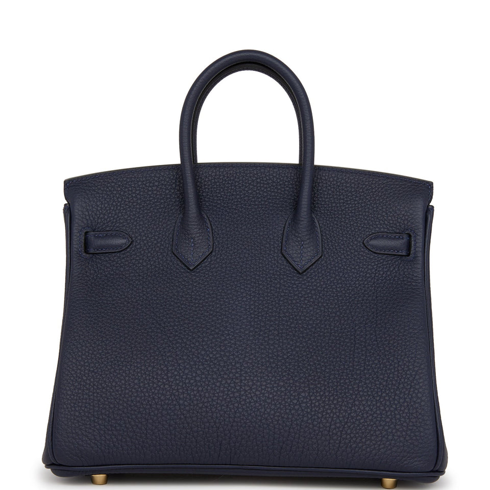 Hermes Birkin 25 Bleu Nuit Togo Gold Hardware