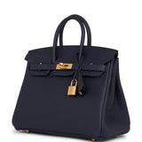 Hermes Birkin 25 Bleu Nuit Togo Gold Hardware