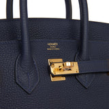 Hermes Birkin 25 Bleu Nuit Togo Gold Hardware